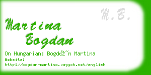 martina bogdan business card